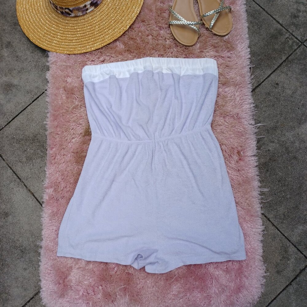 Vintage 60s Coquette Purple Terrycloth Romper size Medium - Picture 9 of 15